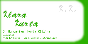 klara kurta business card